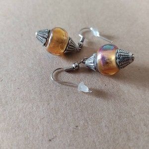 Boucles d'oreilles ethniques & Perles de verre Lampwork oranges image 6