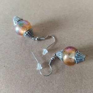 Boucles d'oreilles ethniques & Perles de verre Lampwork oranges image 9