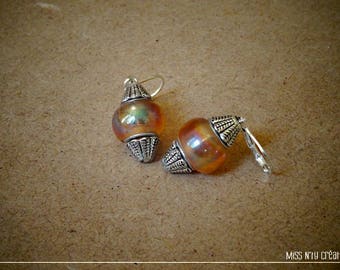 Boucles d'oreilles ethniques & Perles de verre Lampwork oranges
