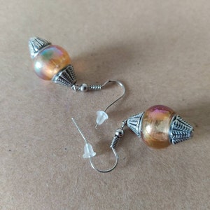 Boucles d'oreilles ethniques & Perles de verre Lampwork oranges image 10