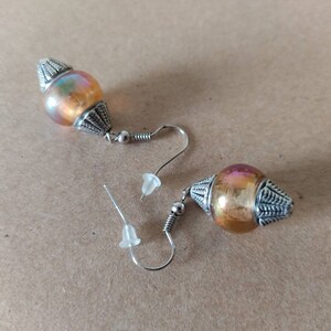 Boucles d'oreilles ethniques & Perles de verre Lampwork oranges image 3