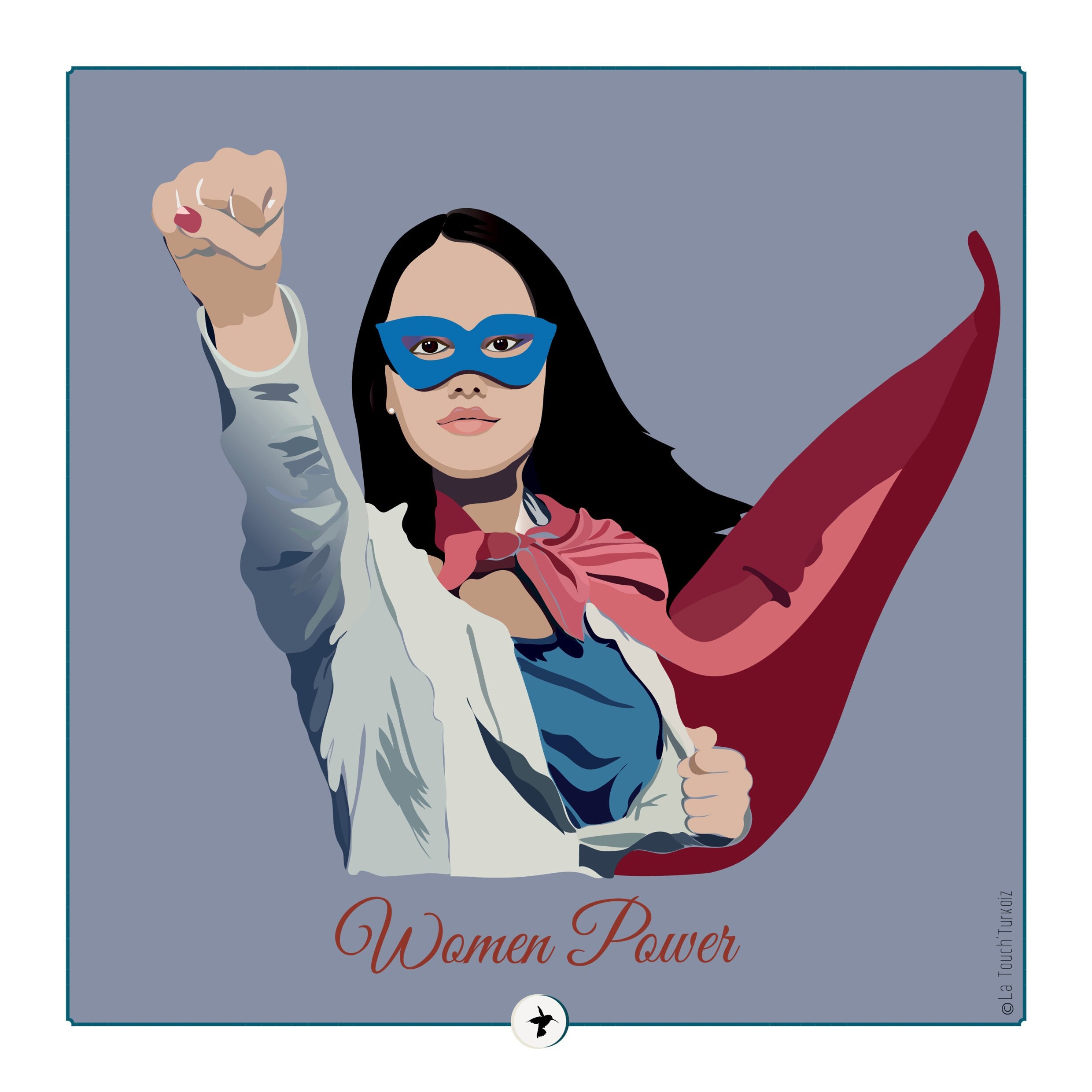 Postcard Woman Power Digital Illustration ©la Touch'turkoiz Etsy