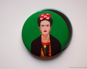 Illustrated Pocket Mirror: "Frida Kahlo" - limited edition - 5 colors