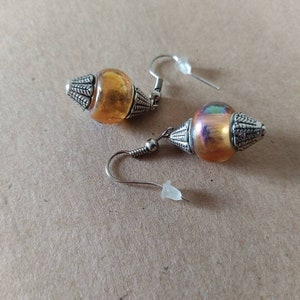 Boucles d'oreilles ethniques & Perles de verre Lampwork oranges image 8