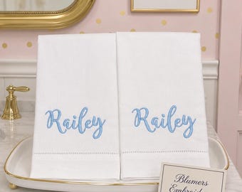Monogrammed Linen Guest Hand Towel Custom Monogram Name or Initials Tea Towel Bathroom Hand Towel Wedding Shower Hostess Housewarming Gift
