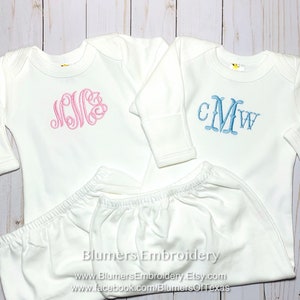 Monogrammed Baby Coming Home Outfit Personalized Baby Gown Bring Baby Boy Home Outfit Girls Newborn Sleeper Custom Baby Gown Gift