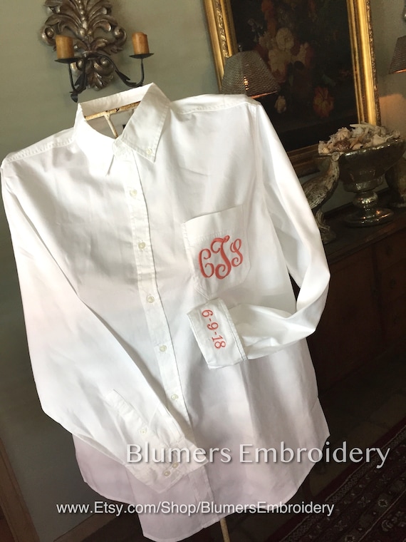 Monogrammed mens dress shirts hot sale