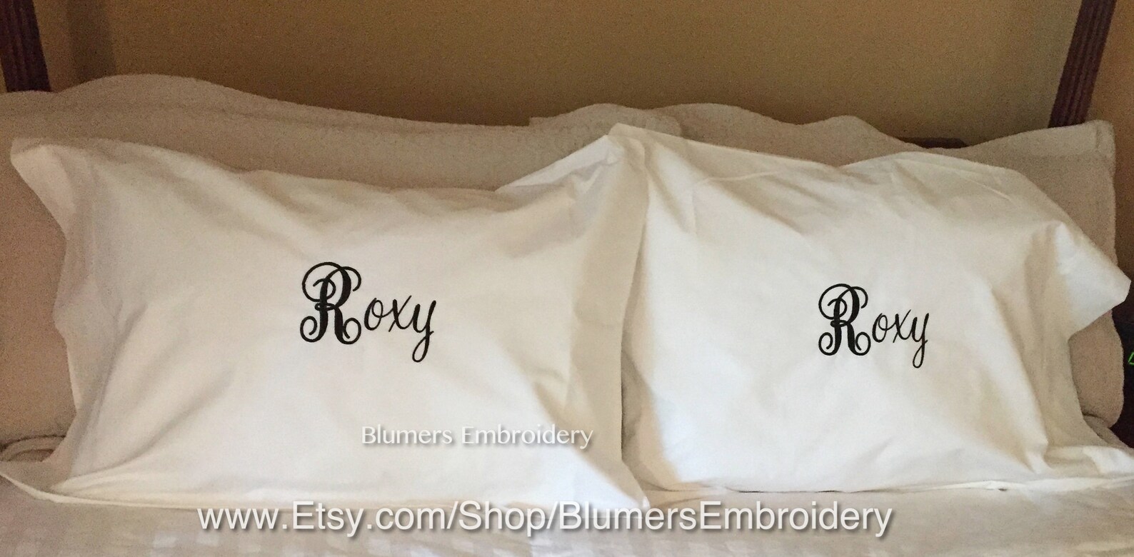 Monogrammed Pillowcase Set Custom Personalized Monogram Bed Etsy