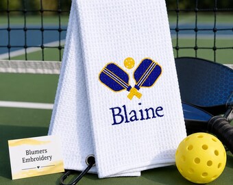 Personalized Embroidered Pickleball Towel Monogrammed Pickleball Towel Custom Monogram Pickle Ball Gift Personalized Sports Team Racket Gift