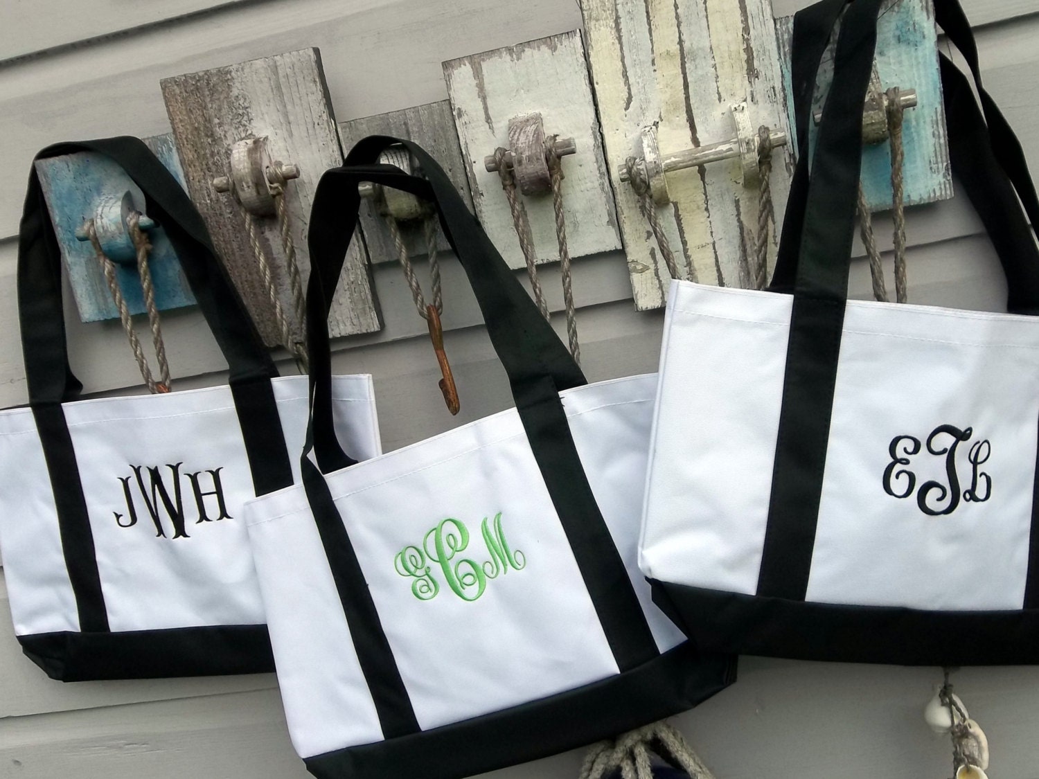 Monogram Book Bag Etsy