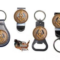Handcrafted Texas Masonic Key Chain With Double Columns - Etsy