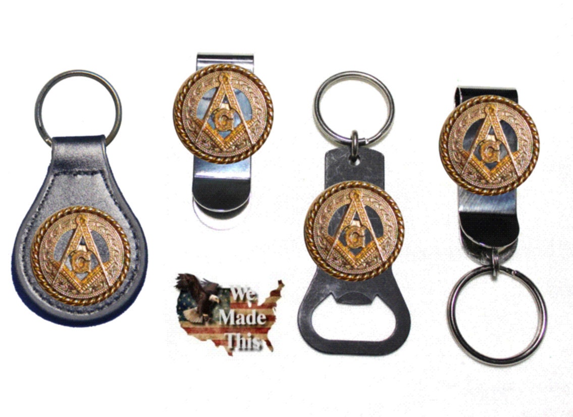 Master Mason key ring or money clip Masonic 