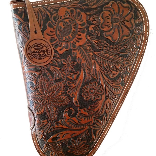 Floral Genuine Leather Nocona Handgun Case. –Small