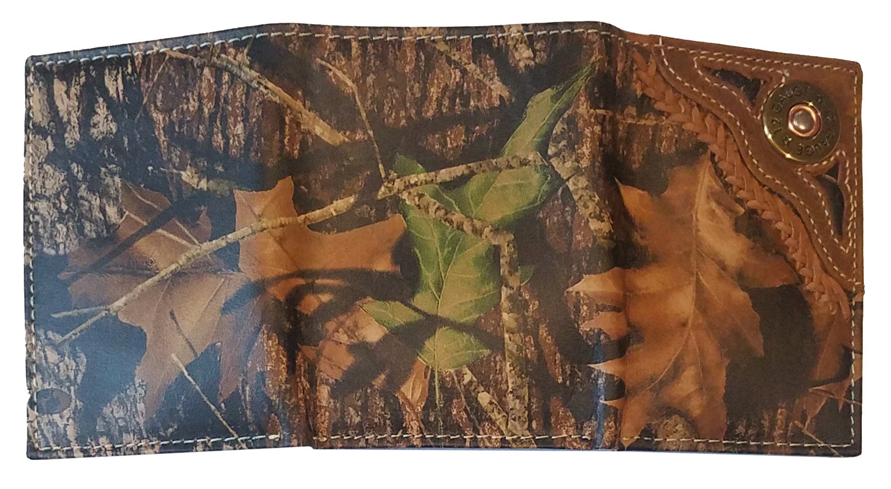 Customized Mossy Oak Camo Leather Trifold Wallet Etsy