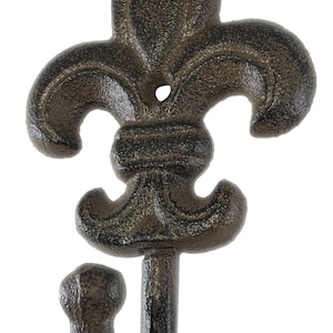 Rustic Iron Fleur De Lis Decorative Wall Hooks (Sold in Sets of 3 sm)