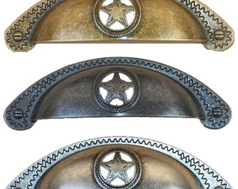 Star Bin Cup Drawer Cabinet Handle Pull Western Southwest Rustic Texas