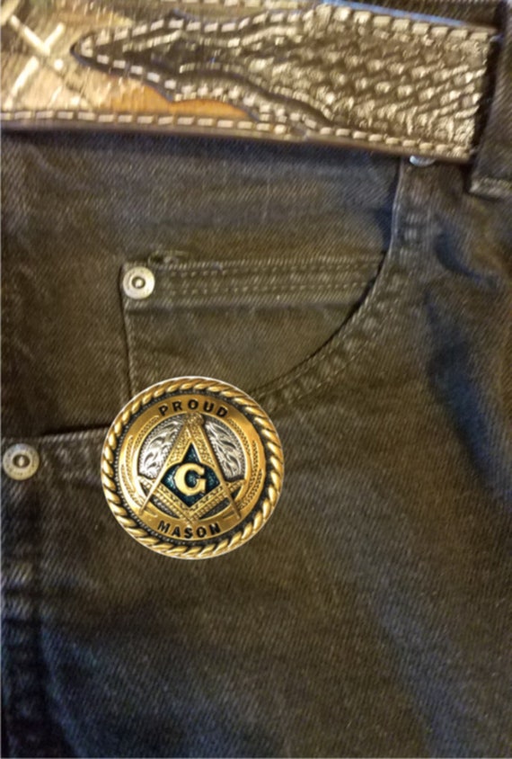 Blue Masonic Car Keyring with Belt Clip Blue Masonic Car Keyring with Belt Clip