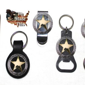 Lone Star Texas Ranger  Concho Bottle Opener, Key Fob, Key Holder, or Money Clip