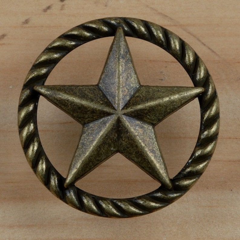 Set of 6 Thin Rope Star Drawer Pulls or Knobs. Etsy