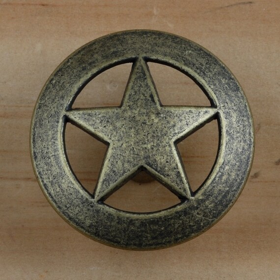 Set Of 6 Lone Star Drawer Pulls Or Cabinet Knobs Western Etsy