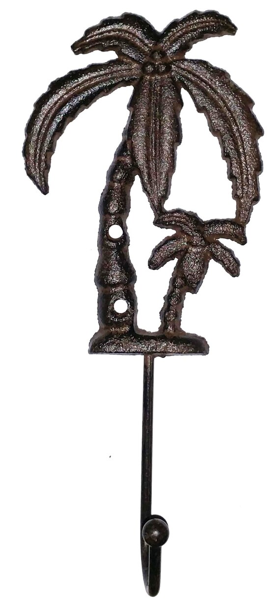 Tall Rustic Cast Iron Palm Tree Hook Etsy