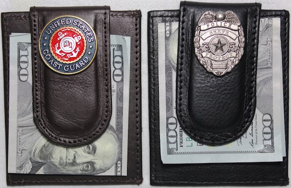 Silver Police Officer Badge Money Clip Mens Concho Card Holder Men's Wallet Gift Silver Police Officer Badge Money Clip Mens Concho Card Holder Men's Wallet Gift