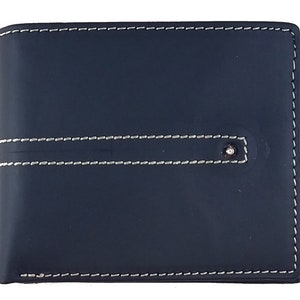 Cartera de puntada bidoblada de cuero personalizada (negra o café)