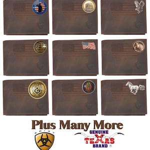 Customized ARIAT Faded Flag Bi-fold Rodeo Leather Wallet