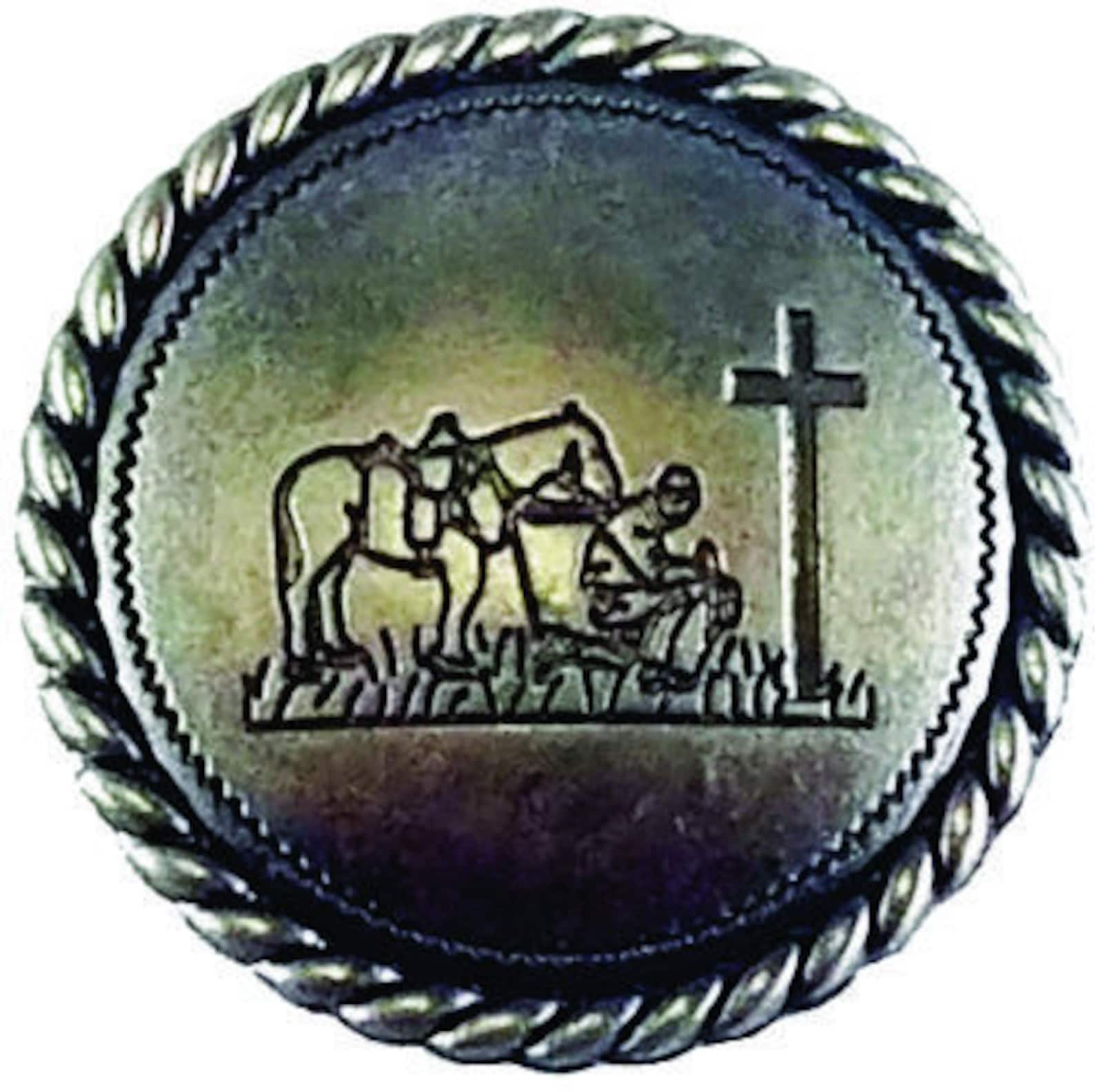 Praying Cowboy Church Concho - 1 1/4\" Screw Back Western Decor For Belts & Leather Crafts