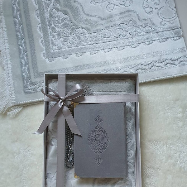 Customized Thick Prayer Quran Gift, Islamic Muslim Gift Umrah Hajj Ramadan Gift Custom Fathers Day Mom Present Personalized rug Quran set