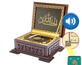 Qur'an With Wooden Box Salah Beads Essence Oud | Islamic Wedding | Birthday Gift | Nikaah Gift | Graduation Gifts | Prayer Gift Set | Quran