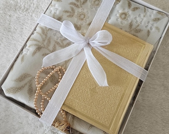 Personalized Prayer Rug Set: Quran, Tasbih, Islamic Gift