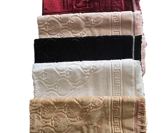 Thick Fluffy Prayer Mat Set: Islamic Sejadah Rug with Tasbeh