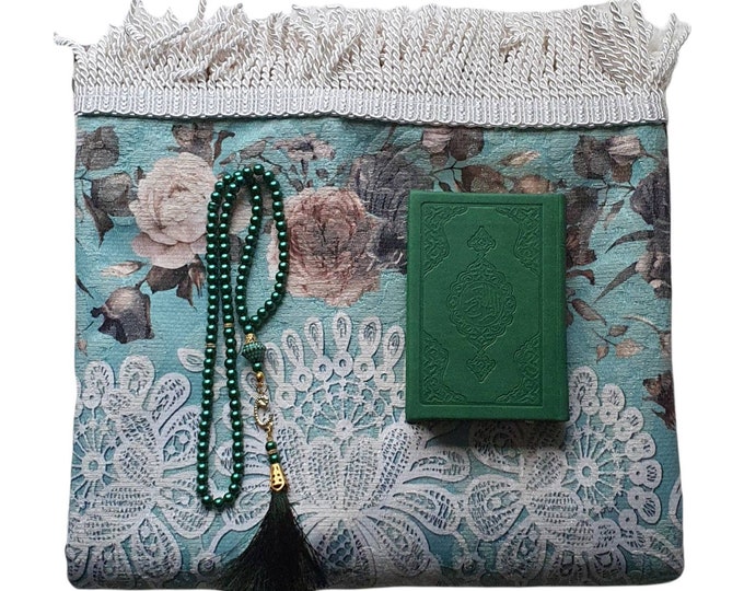 Personalised Islamic Gift Set, Prayer Mat Gift, Quran Tasbeeh Gift Box, Ramadan Eid Gift, Wedding Gift, Umrah Hajj Mubarak, Nikkah Favors