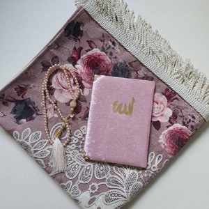 Mum Islamic Gift | Muslim Prayer Set | Customised Prayer Rug | Islamic Anniversary Mother's day Graduation Eid Ramadan Hifz Completion Gift