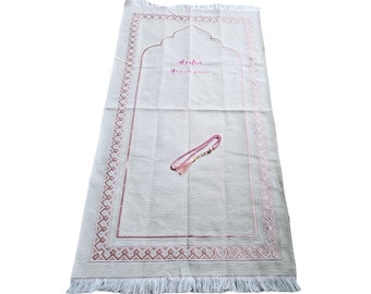 Personalised  Sejadah Velvet prayer mat | Custom Islamic prayer rug | Personalized Mussallah | Eid gift | Hajj Umrah | Muslim prayer rug