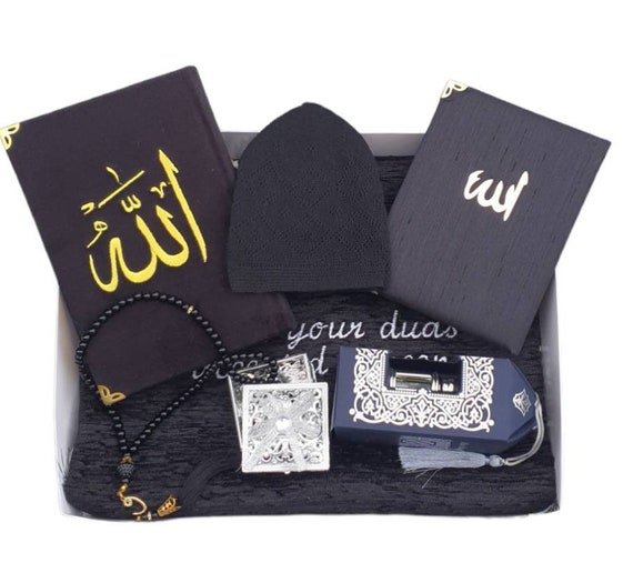 Personalized Islamic Gift Set: Prayer Mat, Quran, Tasbih
