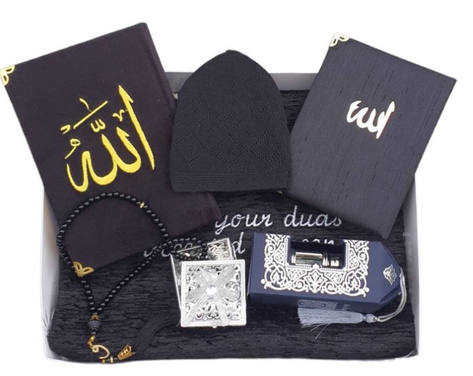 Islamic Gift Set Hajj Umrah Return, Personalized Prayer Mat Quran Tasbeh Ramadan Wedding Mother's Father's Teachers Anniversary Days Gifts