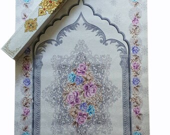 Luxury Prayer Mat | Prayer Rug | Muslim Wedding Gift | Islamic Gift | Janamaz | Eid Gift | Ramadan Gift | Sejadah| Gift for Muslim