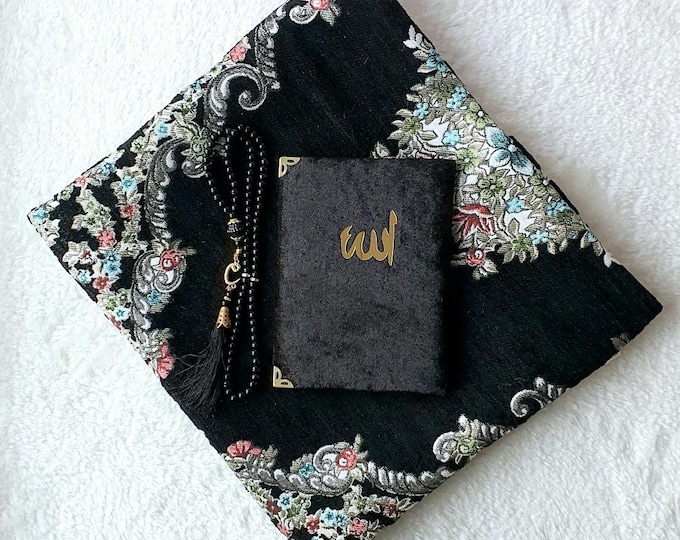 Customized Thick Prayer rug Personalized Ramadan Eid Hajj Umrah Quran Completion Set Bride Wedding Islamic Mothers Day Father's day Muslim