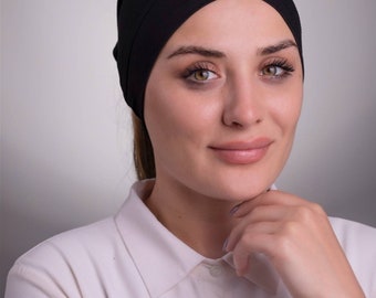 Practical Ready-Made Cross Front Single Band Inner Bonnet | Underscarf Bonnet | Underneath Hijab wear | Muslim Woman Non-Tie back bonnet