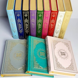 Corano in inglese e arabo: set regalo islamico in similpelle