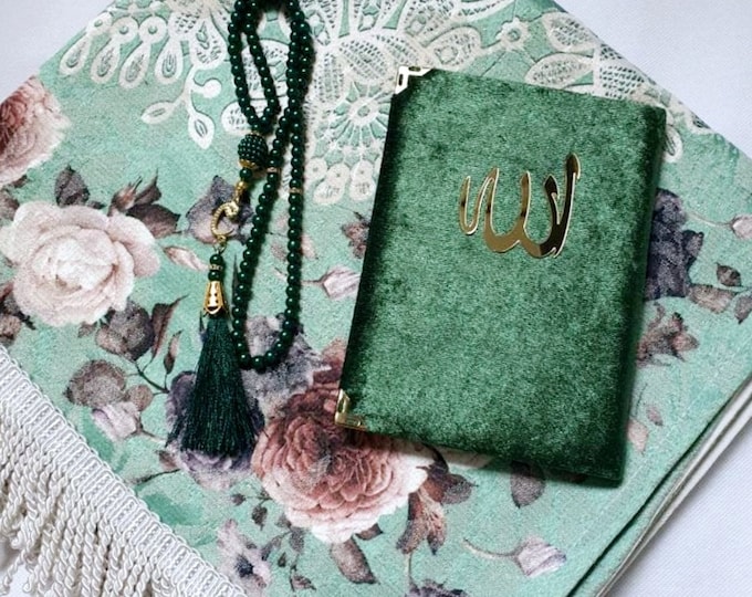 Personalized Prayer Mat Quran Tasbeh Islamic Gift Set Umrah Eid Wedding Birthday Teacher Mother's Father's Valentine's Anniversary Days Gift