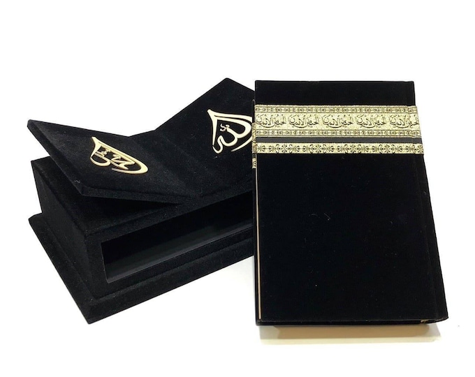 Quran With Big Wooden Reading Rahle Stand, Muslim Wedding Gift for Him Her, Ramadan Eid Mubarak Ameen Umrah Hajj Islamic Wedding Presents