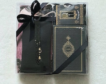 Personalized Couples Nikkah Gift Set: Prayer Rugs, Quran, Oud Perfume