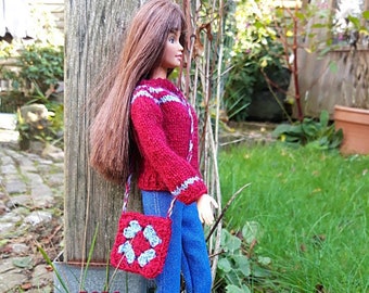 sweater, pants and bag for 11,5 inch dolls like Barbie