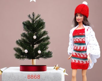 Zelfgemaakte kerstkleding voor poppen van 30 cm zoals Barbie