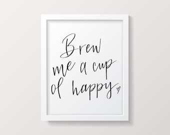 Brew M a Cup of Happy digital download, png, printable