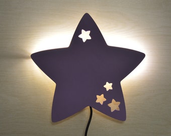 Kinderzimmer lampe. Sternlampe. Wandlampe, Kinderlampe, Wandleuchte, Mond Dekoration, Nachtlicht für Kinder, Personalisierte Lampe