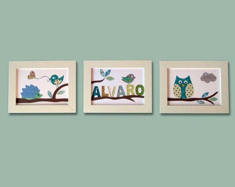 Cuadro Infantil Personalizado, Decoración Habitación Infantil, Regalo Bebe, Conjunto de Cuadros, Cuadro Personalizado, Decoración Mural